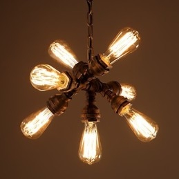 Rustic Lodge Vintage Electroplated Metal Chandelier