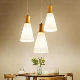 1 Light Modern Contemporary Nordic Pendant Light with Glass Shade