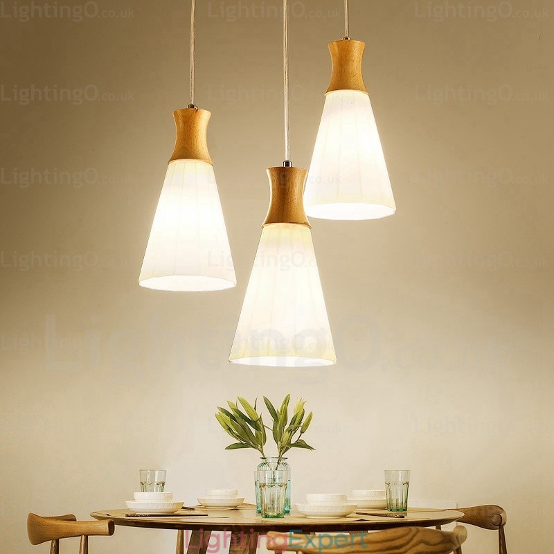 1 Light Modern Contemporary Nordic Pendant Light with Glass Shade