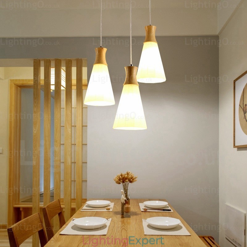 1 Light Modern Contemporary Nordic Pendant Light with Glass Shade