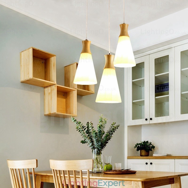 1 Light Modern Contemporary Nordic Pendant Light with Glass Shade