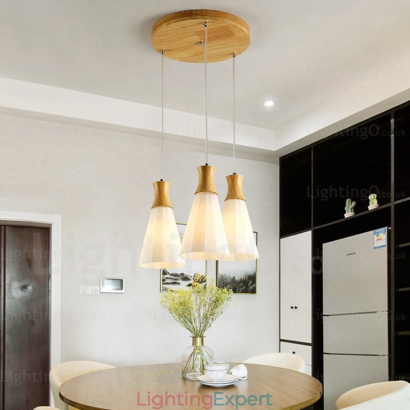 1 Light Modern Contemporary Nordic Pendant Light with Glass Shade