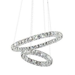 Crystal Pendant Light Lighting Modern 2 Rings Three Sides K9 Crystal Indoor Ceiling Lights Lamp Fixtures
