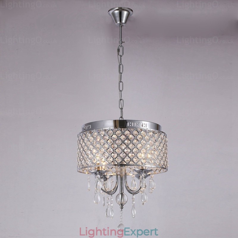 1 Light Modern Contemporary Pendant Light with Crystal Shade