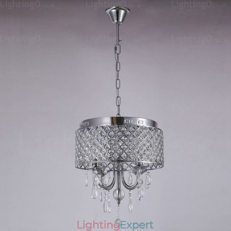 1 Light Modern Contemporary Pendant Light with Crystal Shade
