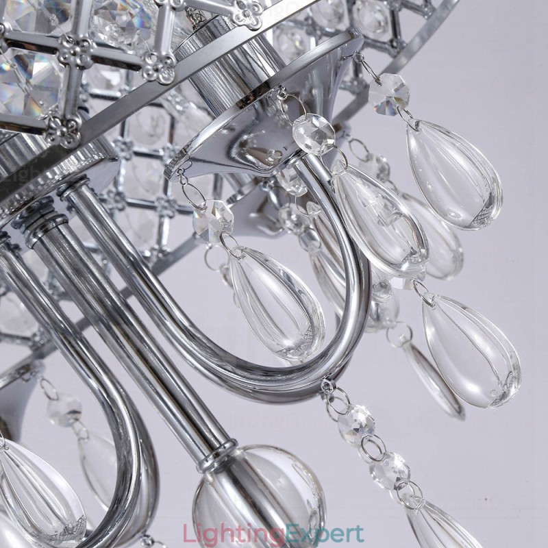 1 Light Modern Contemporary Pendant Light with Crystal Shade