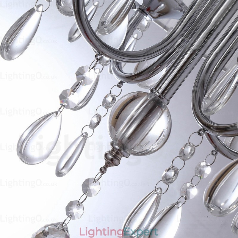 1 Light Modern Contemporary Pendant Light with Crystal Shade