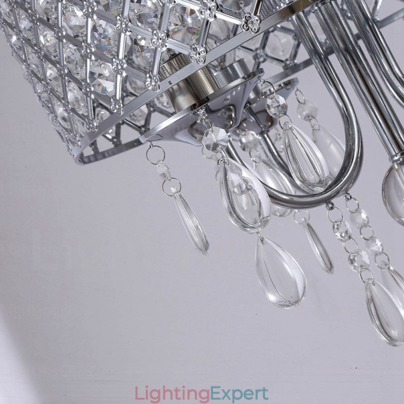 1 Light Modern Contemporary Pendant Light with Crystal Shade