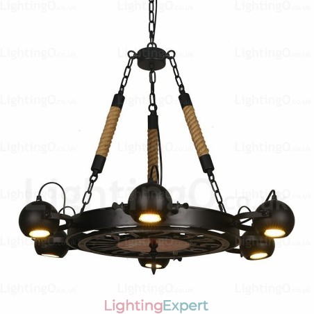 6 Light Vintage Retro Pendant Light with Stainless Steel Shade 6 Light Vintage Retro Pendant Light with Stainless Steel Shade