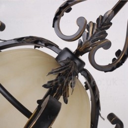 1 Light Country Rustic Pendant Light with Glass Shade
