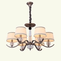 Crystal Chandelier 6 Lights Fashion Painting Metal
