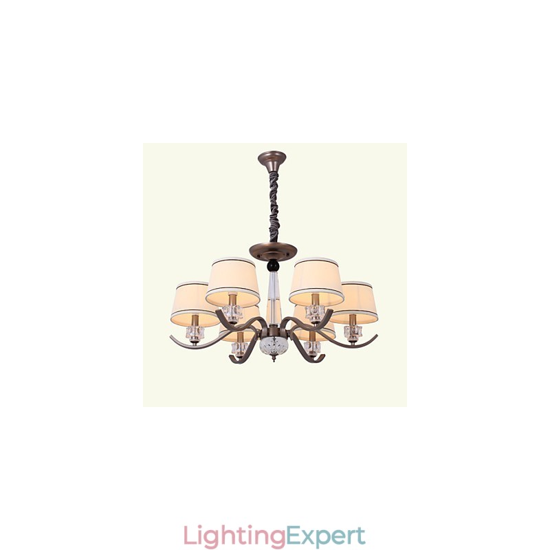 Crystal Chandelier 6 Lights Fashion Painting Metal