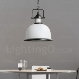 1 Light Country Rustic Pendant Light with Glass Shade