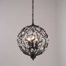 3 Light Vintage Retro Globe Crystal Pendant Light