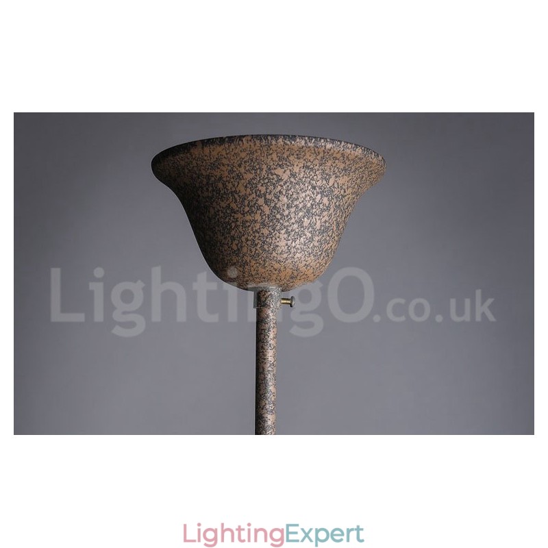 6 Light Diameter 60CM Vintage Crystal Painting Metal Chandelier Rusty Iron Colour Pendant Light