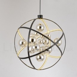 Diameter 50CM 80CM Vintage Globe Chandelier Rusty Colour Pendant Light