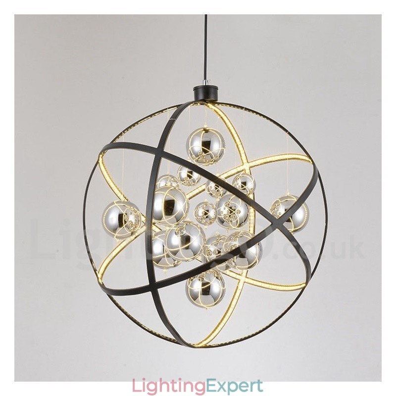 Diameter 50CM 80CM Vintage Globe Chandelier Rusty Colour Pendant Light