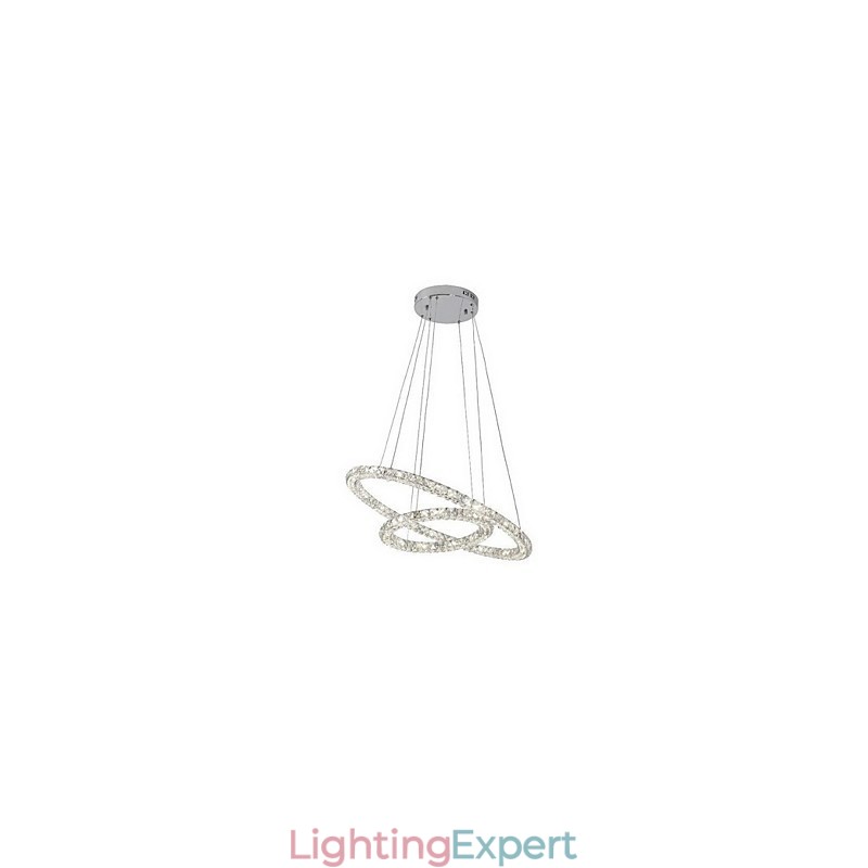 Crystal Pendant Light Lighting Modern 2 Rings Three Sides K9 Crystal Indoor Ceiling Lights Lamp Fixtures