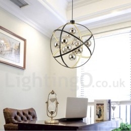 Diameter 50CM 80CM Vintage Globe Chandelier Rusty Colour Pendant Light