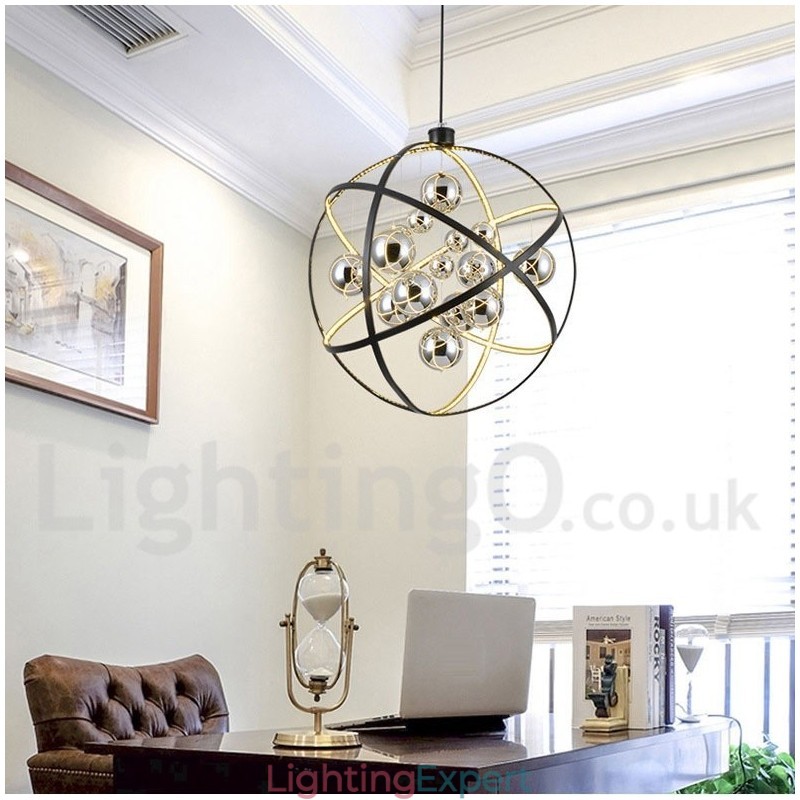 Diameter 50CM 80CM Vintage Globe Chandelier Rusty Colour Pendant Light