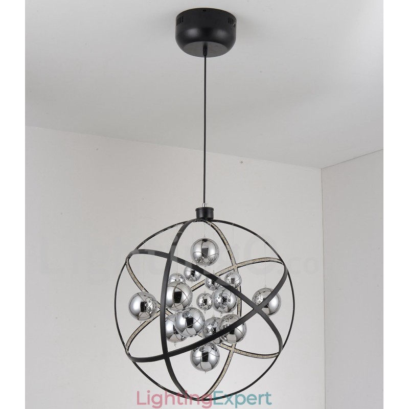 Diameter 50CM 80CM Vintage Globe Chandelier Rusty Colour Pendant Light