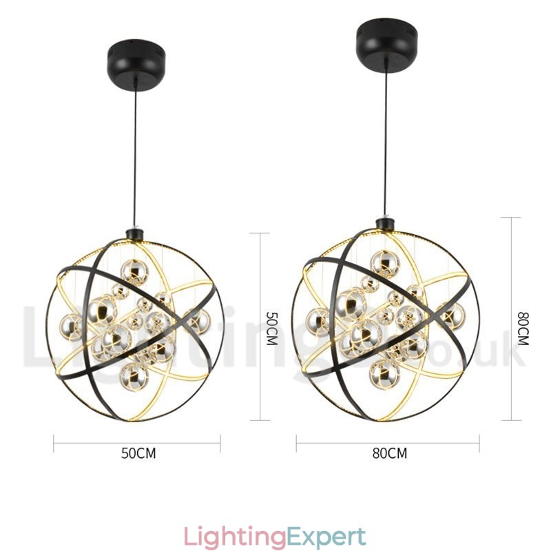 Diameter 50CM 80CM Vintage Globe Chandelier Rusty Colour Pendant Light