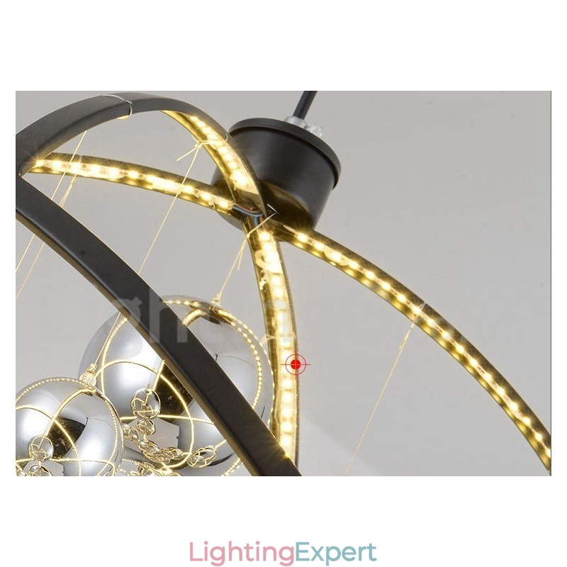 Diameter 50CM 80CM Vintage Globe Chandelier Rusty Colour Pendant Light