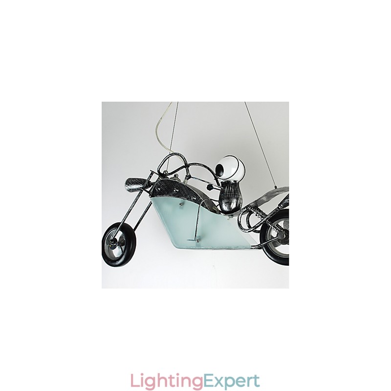Nostalgic Children Boy Motorcycle Iron Chandelier lighting lamps