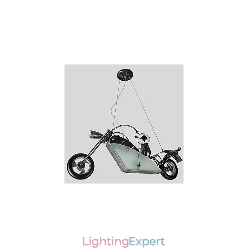 Nostalgic Children Boy Motorcycle Iron Chandelier lighting lamps