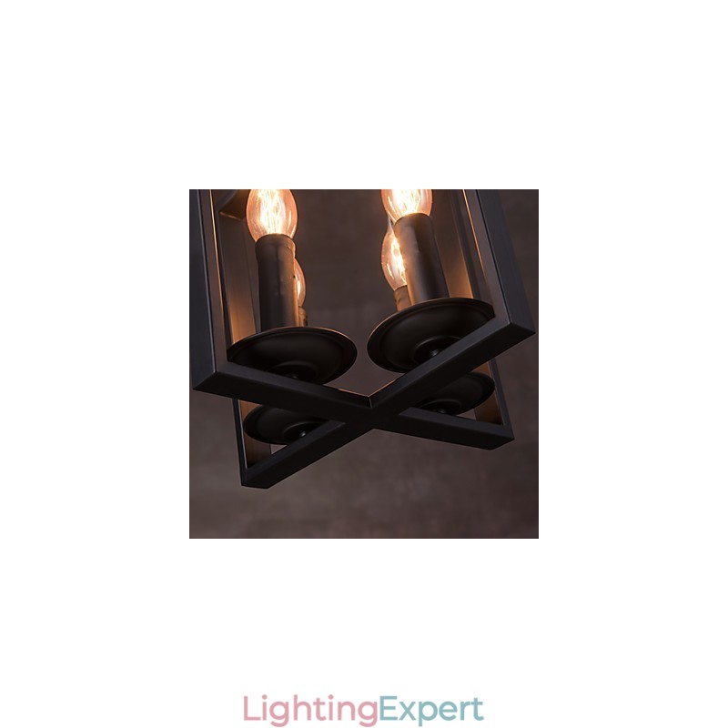 4 Light Vintage Minimalist Iron Painting Pendant Light