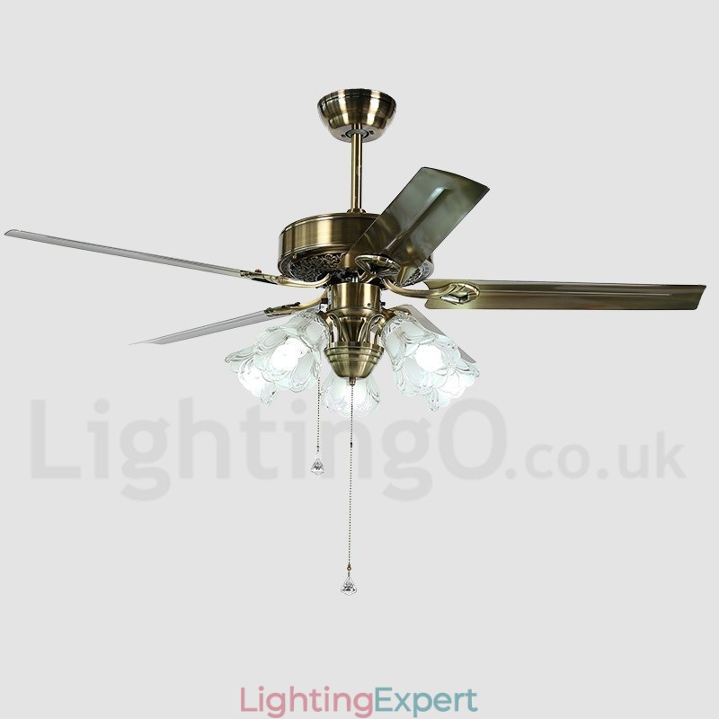 52" European Style Vintage Ceiling Fan