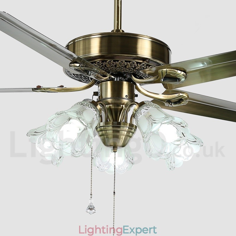 52" European Style Vintage Ceiling Fan