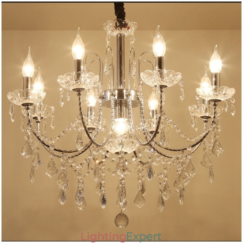 Elegant Crystal Chandelier with 9 Lights