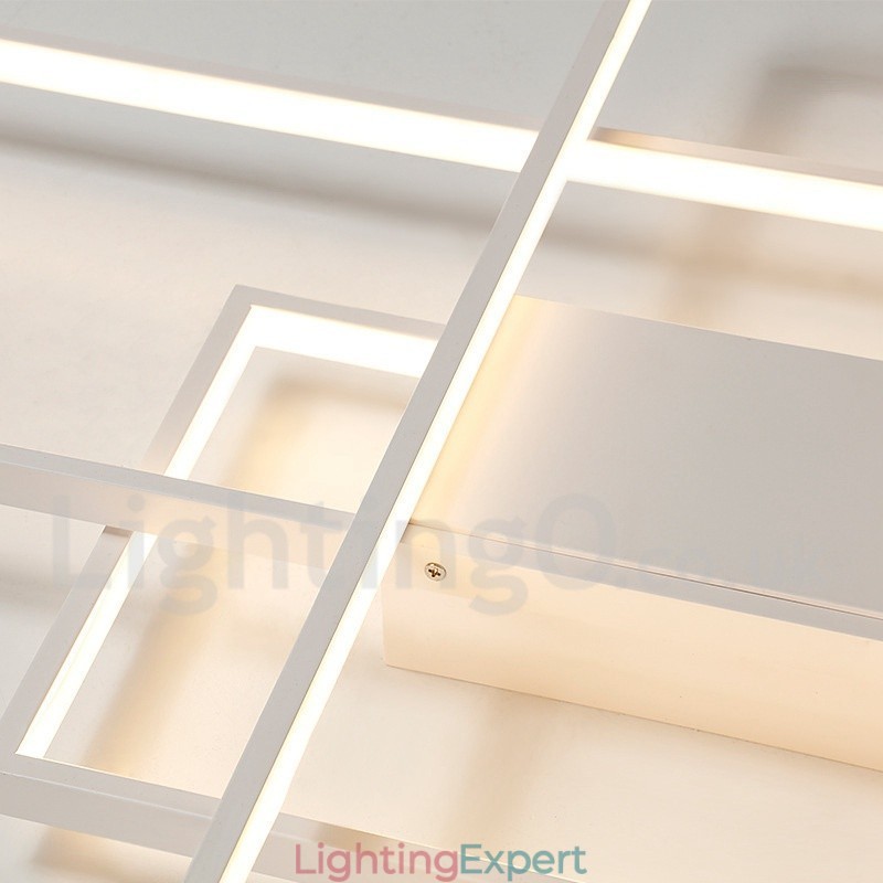 Modern Comtemporary Alumilium Painting Ceiling Light Flush Mount Wall Light with Remoter Dimmer for Living Room Bed Room Also Can Be Used As Wall Light