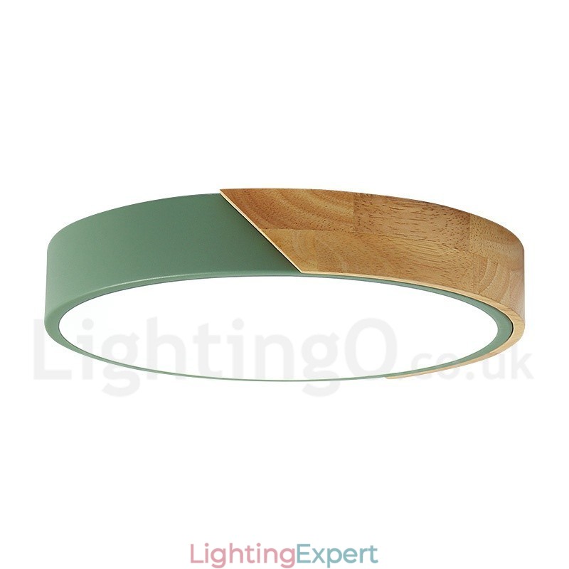 Modern Contemporary Steel Wood Lighting Ceiling Light
