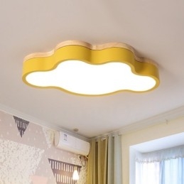 Macaron Multicolor Modern Contemporary Steel Flush Wood Light Ceiling Light