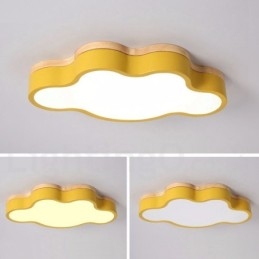 Macaron Multicolor Modern Contemporary Steel Flush Wood Light Ceiling Light