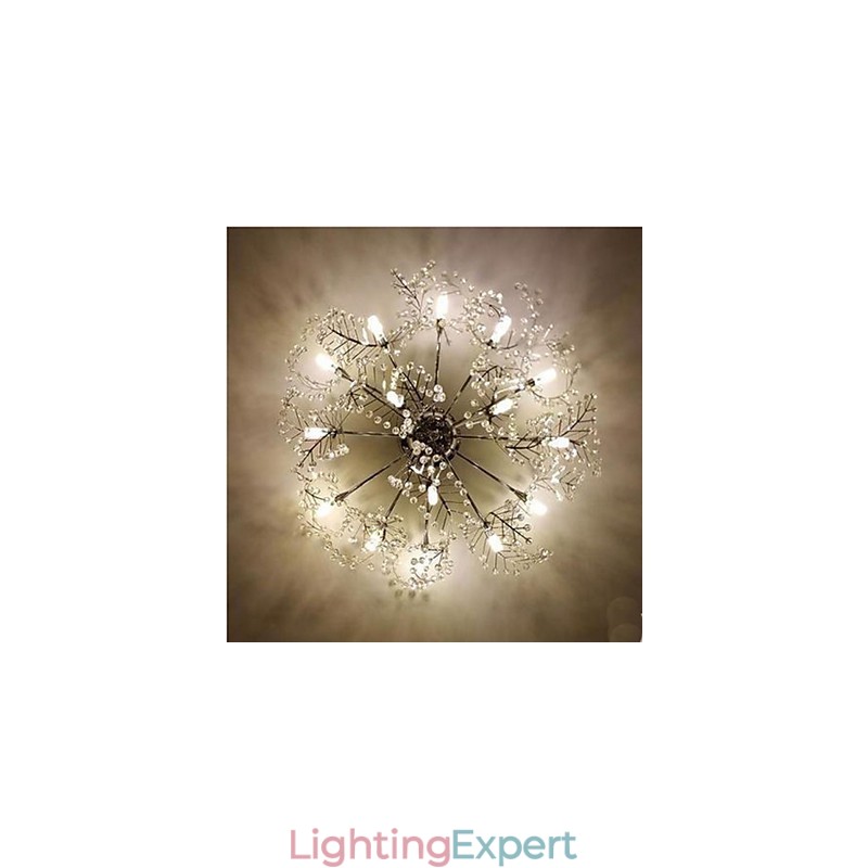 Stainless Steel Etched Deciduous Crystal Ceiling Llight