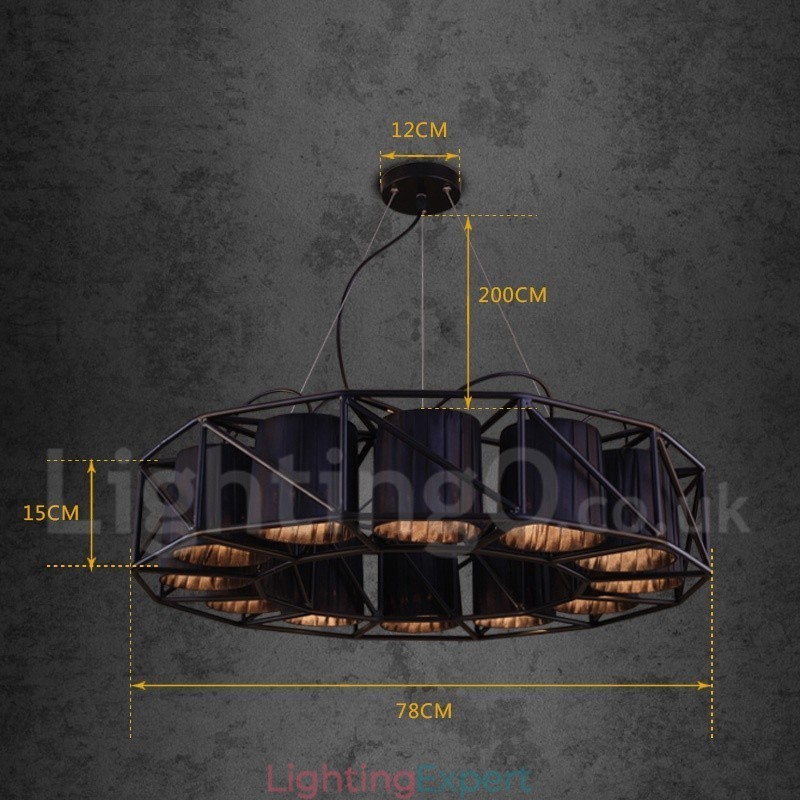 Industrial Style Steel Lighting Store Pendant Chandelier Light