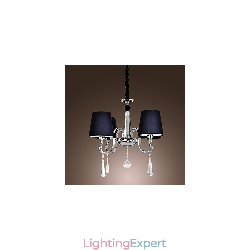 Vintage Chandelier 4 Light Classic Fabric Metal Painting