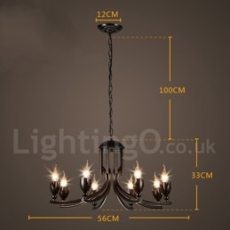 Industrial Style Steel Lighting Store Pendant Chandelier Light