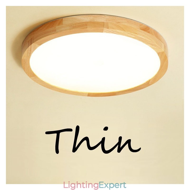 Ultra thin Round Wood Ceiling Lamp Solid Wood Acrylic Ceiling Lamp Nordic Lights
