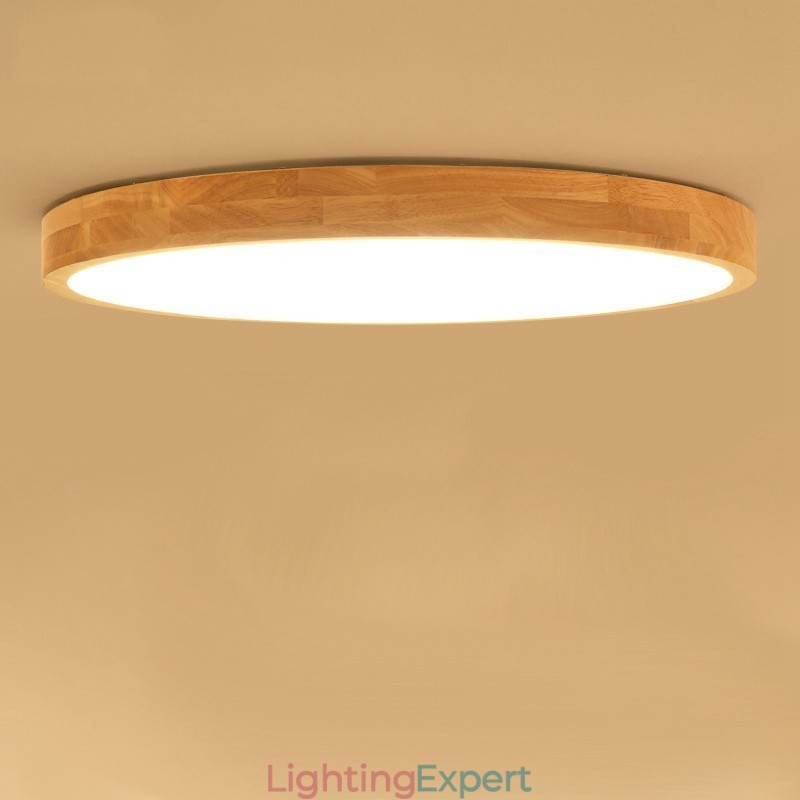 Ultra thin Round Wood Ceiling Lamp Solid Wood Acrylic Ceiling Lamp Nordic Lights
