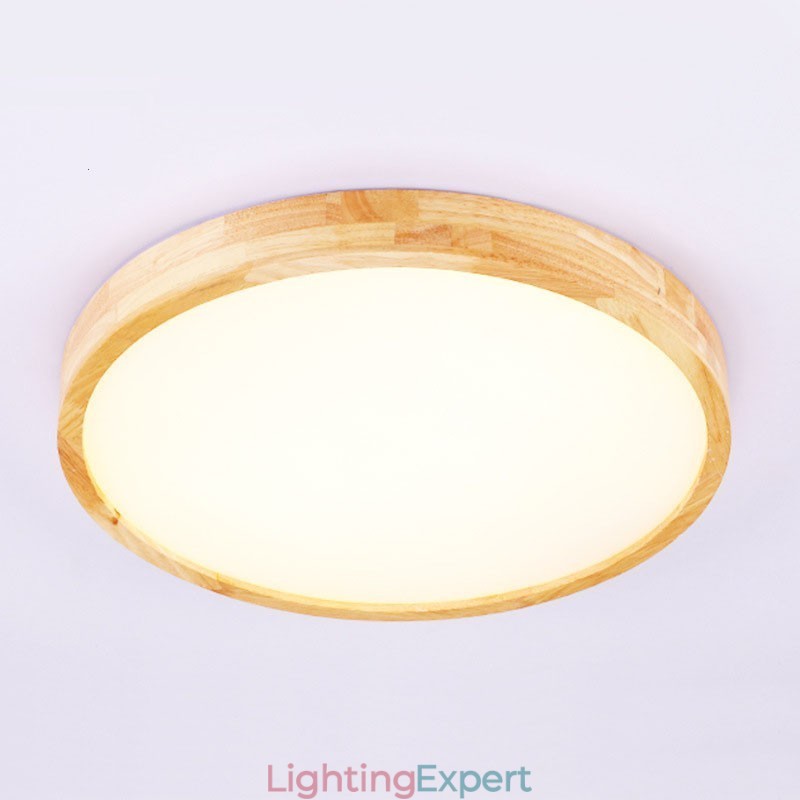 Ultra thin Round Wood Ceiling Lamp Solid Wood Acrylic Ceiling Lamp Nordic Lights