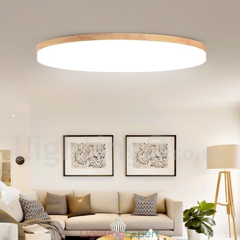 Nordic Round Ceiling Lamp Simple Modern Solid Wood Lamp Ultra thin Ceiling Lamp