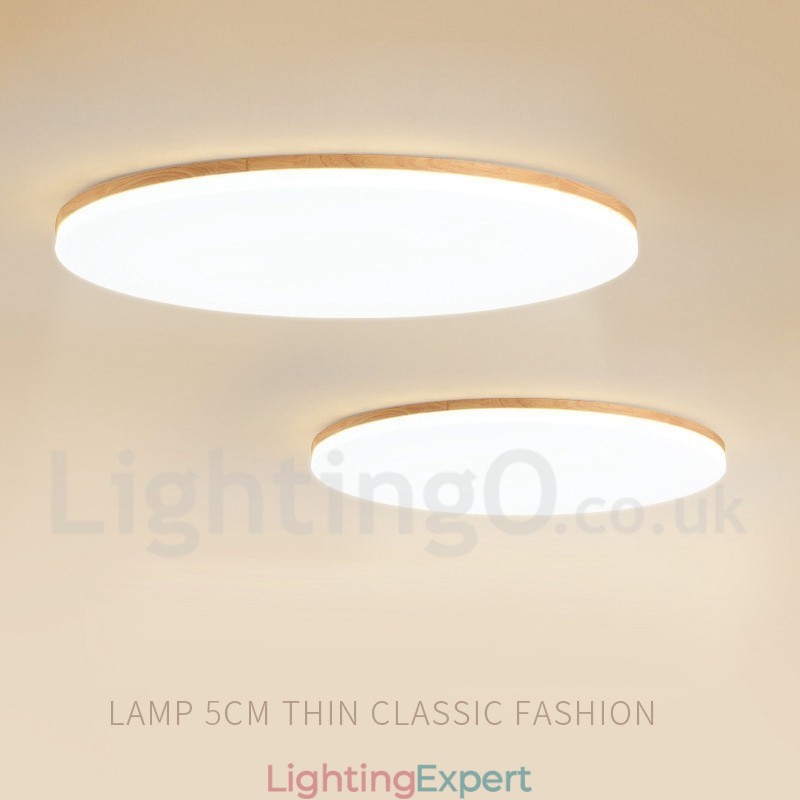 Nordic Round Ceiling Lamp Simple Modern Solid Wood Lamp Ultra thin Ceiling Lamp