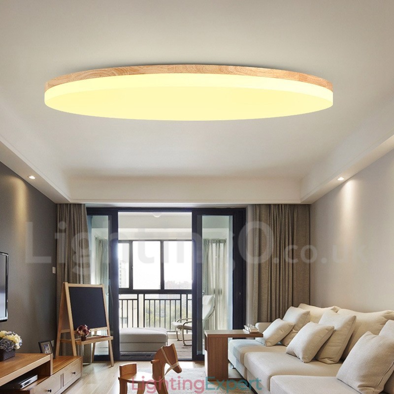 Nordic Round Ceiling Lamp Simple Modern Solid Wood Lamp Ultra thin Ceiling Lamp