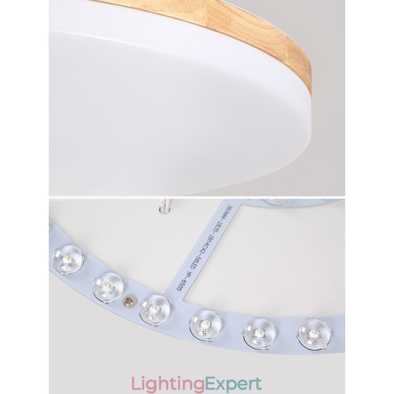 Nordic Round Ceiling Lamp Simple Modern Solid Wood Lamp Ultra thin Ceiling Lamp