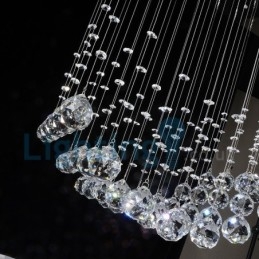 Modern Contemporary Chandelier Flush mount Pendant Fixture Crystal Rain Drop Light
