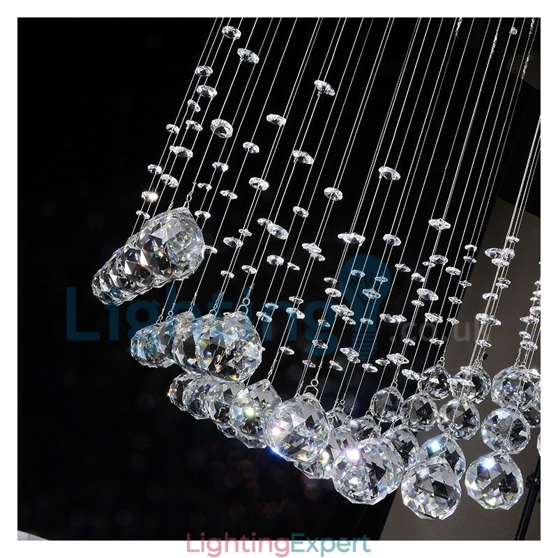 Modern Contemporary Chandelier Flush mount Pendant Fixture Crystal Rain Drop Light